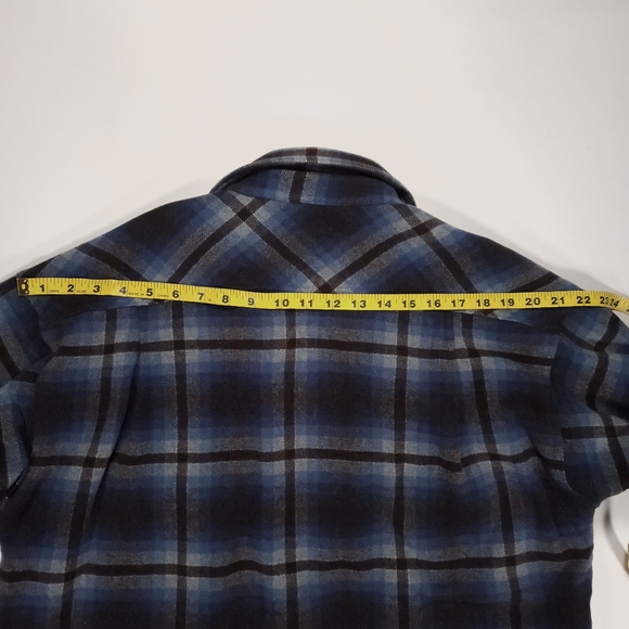 Patagonia Alder Shirt Jacket Wool Blend Fleece Lined Mens M Blue Black Rare! GUC - Picture 15 of 16